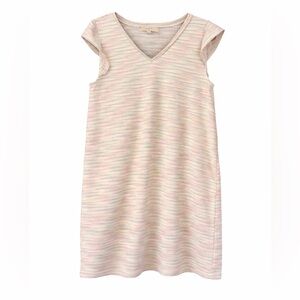 Loft Subtle Striped Casual Flutter Sleeve Dress